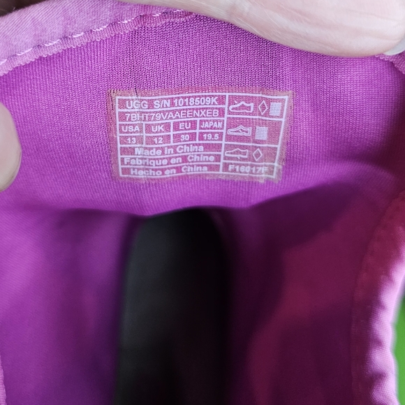 UGG Kex Sparkle Pink Rain/snow Boots Wool Lined-waterproof little girl's Sz J13 - Picture 9 of 9